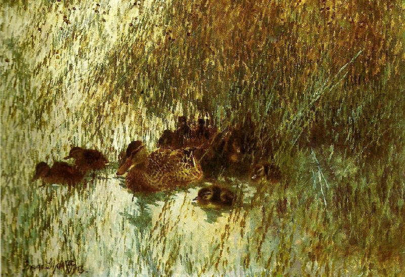 bruno liljefors andhona med ungar china oil painting image